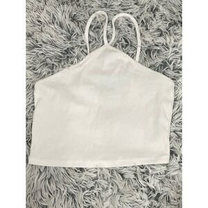 Zara white crop top‎ size Large